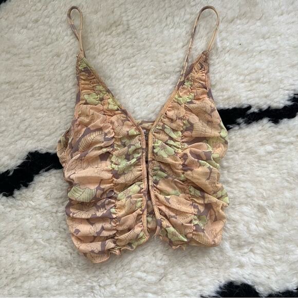 Urban Outfitters Tamara Mesh Corset Cami In Orange Multi - Picture 3 of 6